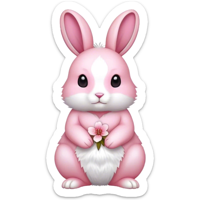 cherry blossom rabbit body sticker