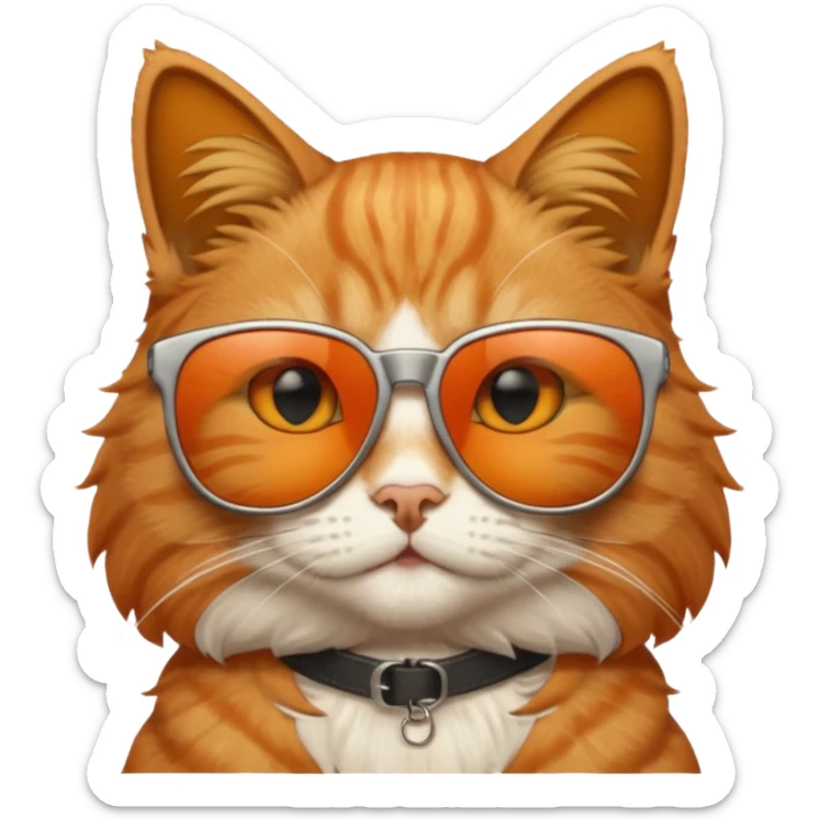 Cat wearing sunglasses and he has a sign on top of him saying "niall and arhaan are stupid" sticker