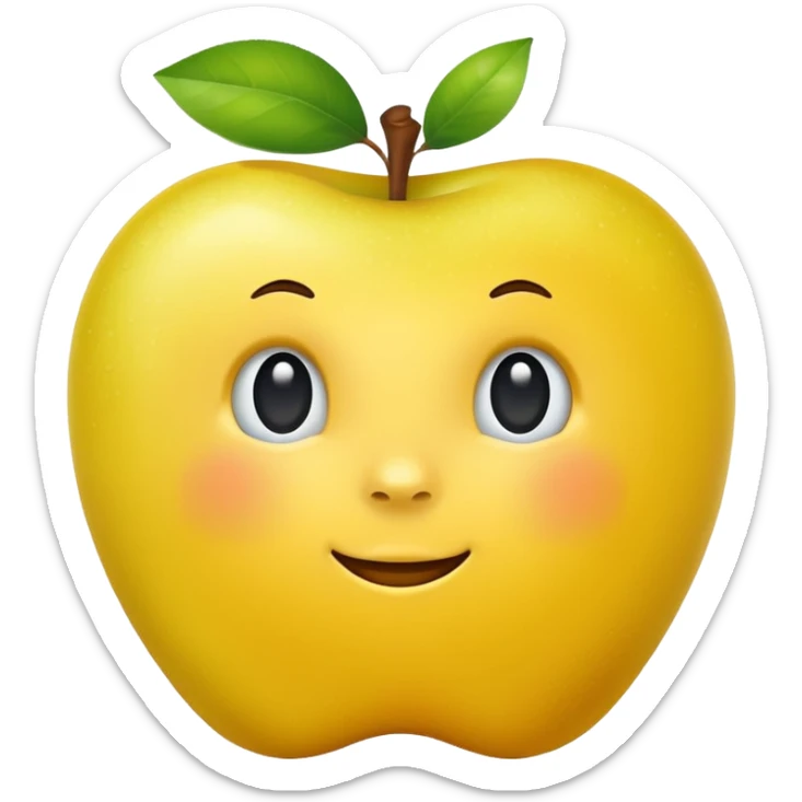 yellow apple sticker