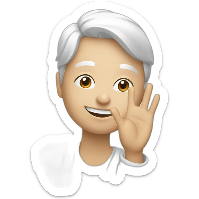 Une personne blanche avec la main levée qui fait une signe ok sticker