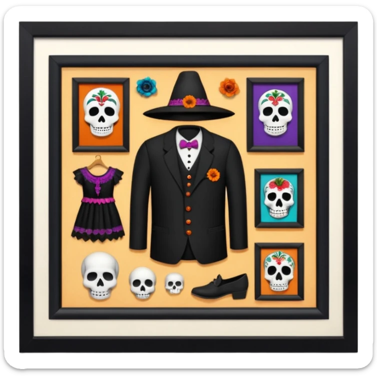 Day o the death, missing people(not found), movie, museum,,culture,museum in mexico, clothes o missing people,, witchcraft sticker