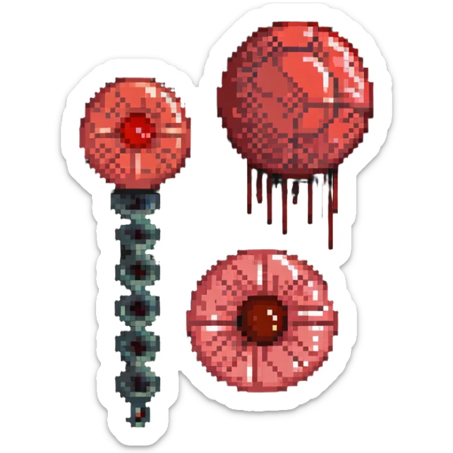 Medical comparison of normal red blood cell versus anemic pale blood cell sticker
