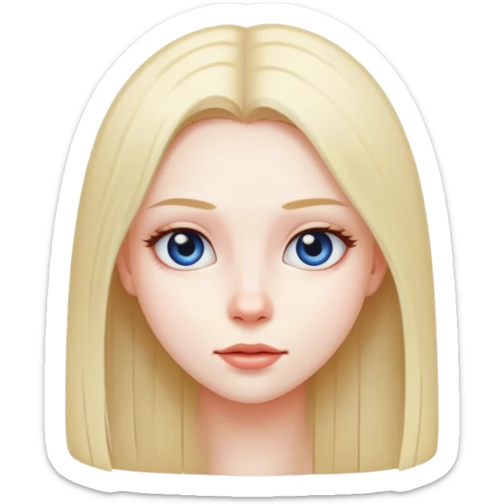 A girl with straight hair sticker