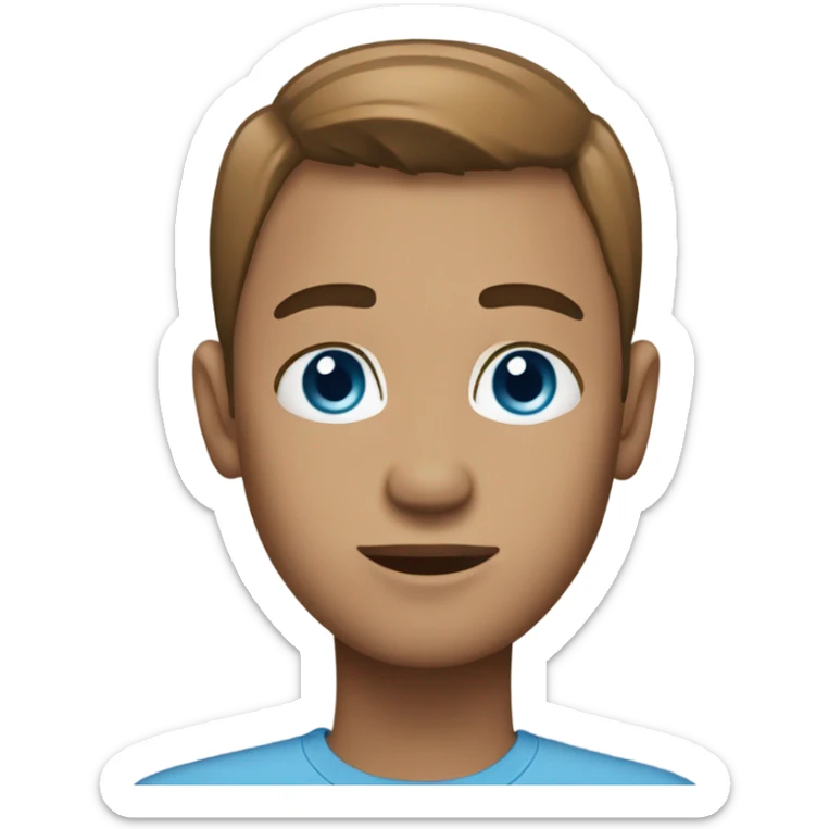 Change brown eyes to blue, Silver hair to medium brown and hair length to short sticker