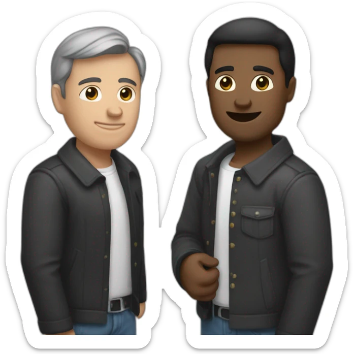 Un homme noir et un homme blanc qui ce serre la main sticker