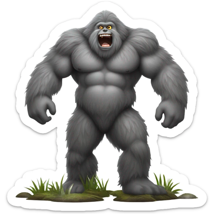 Grey Bigfoot in swamp sticker