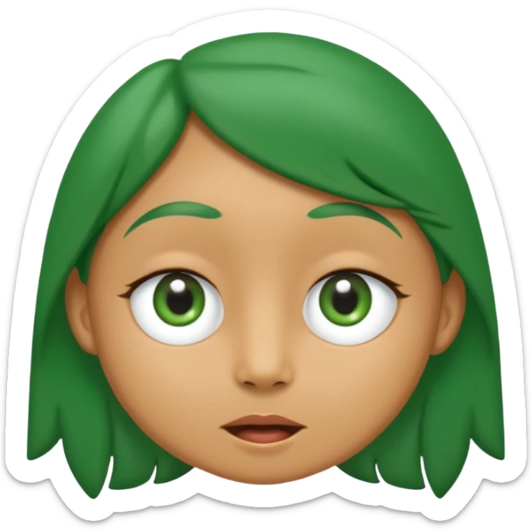 Number four with color green, cute eyes and four mouth from milke salcedo number lore sticker