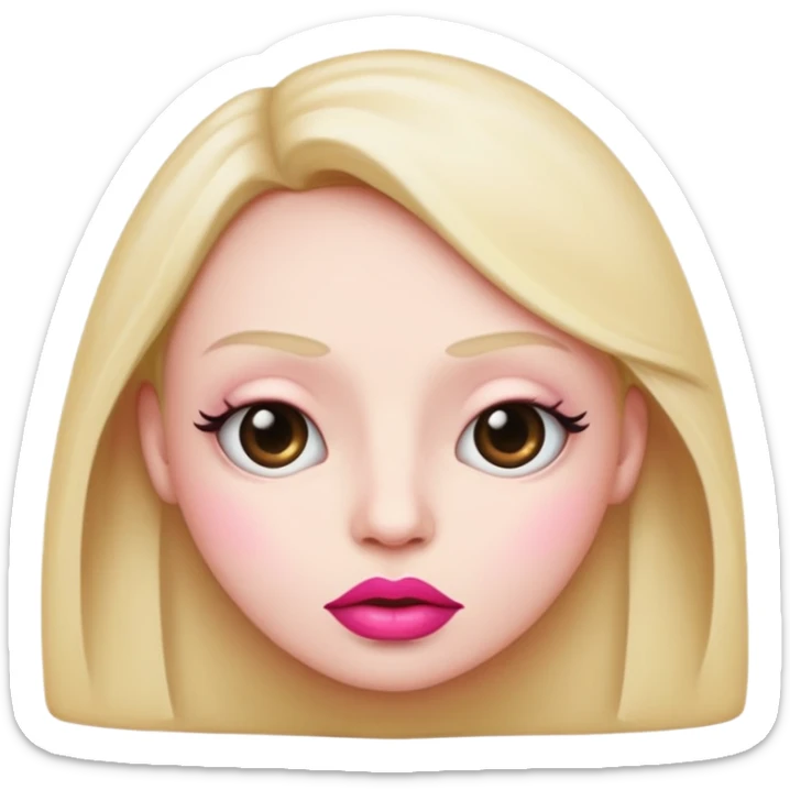 I want an emoji with the eyes looking to the side and with big pink lips with a judgemental face sticker