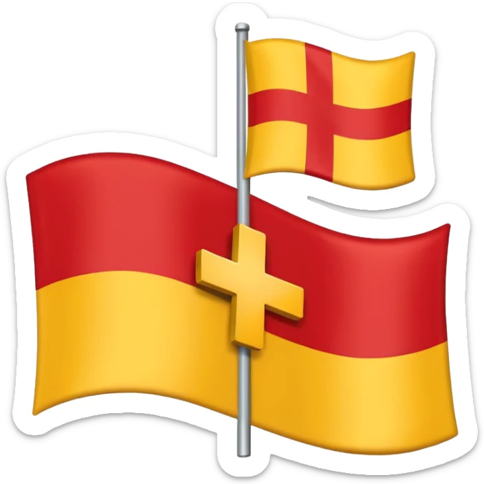 Skåne flag ( looks like Swedish flag but red background and yellow cross) sticker