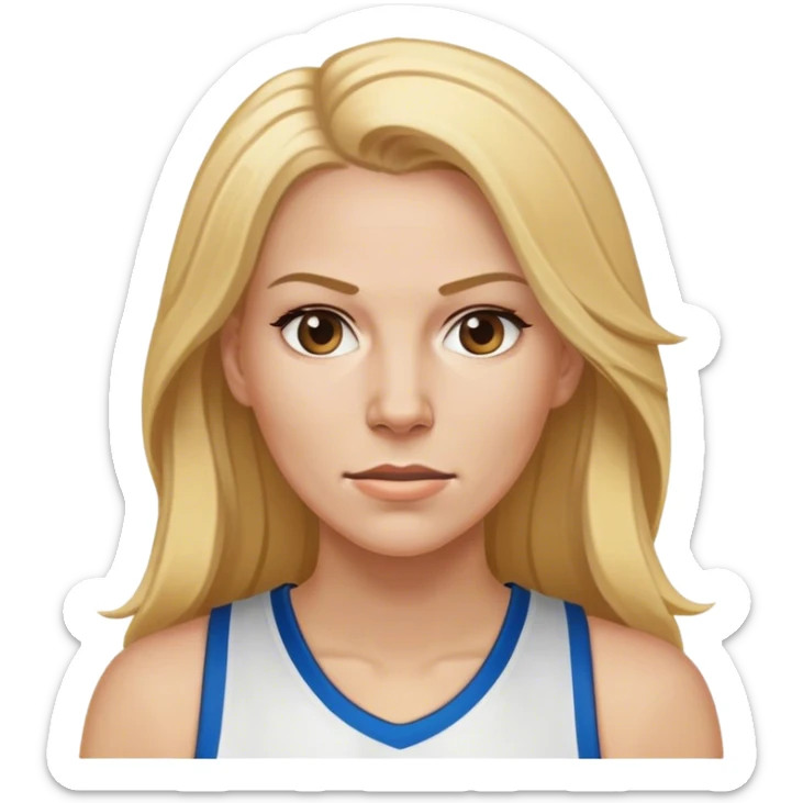 white female basketball head coach with long blonde hair  sticker