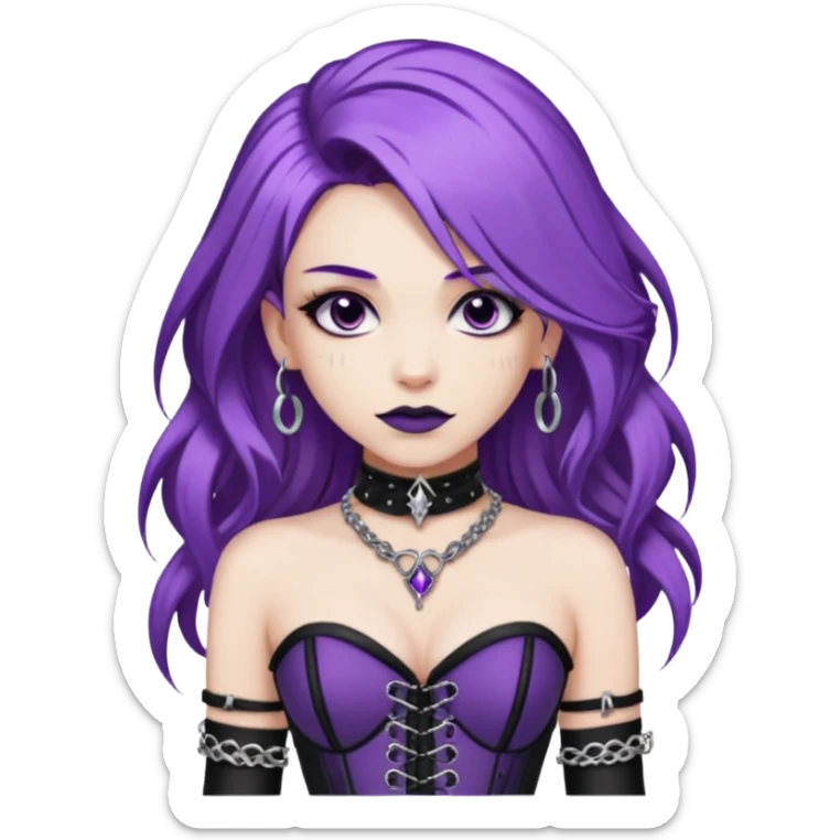 my nickname on the discord server is Little VIper, i have purple hair and an alt/goth style so like corsets and black with silver chains. i want a animated emoji with the text "'Lil Viper Mad" sticker
