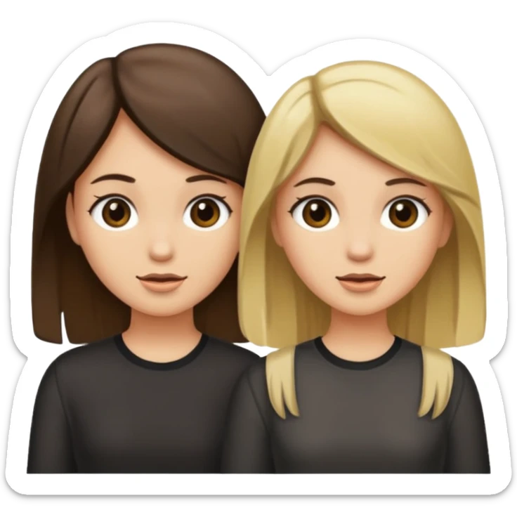 bestiess one with dark brown hair and one with dirty blonde hair sticker