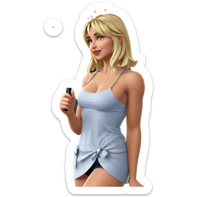 blonde girl with umbrella sticker