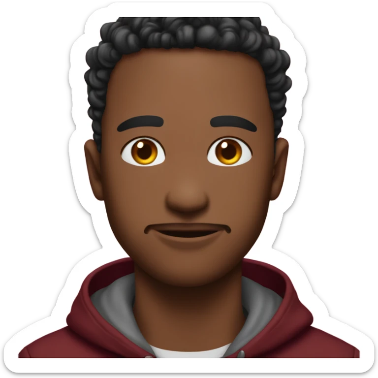 This emoji 😩 but looking like this one 🥵 and with burgundy hearts around his head sticker