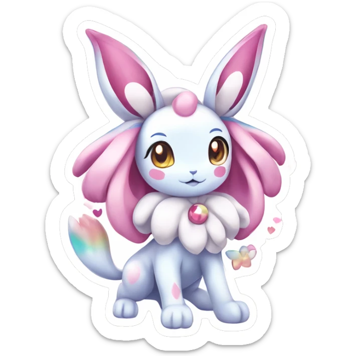Kawaii Gorgeous Beautiful Shiny Sparkly Sylveon-Pokémon full body sticker sticker