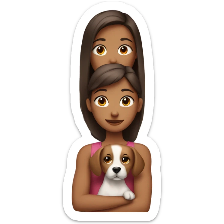 girl with dog sticker