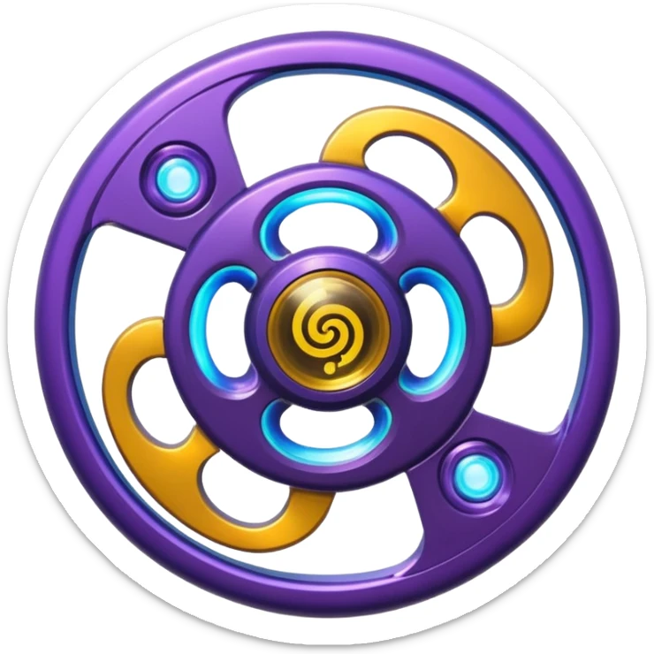 Futuristic new invention of a psychic triskelion fidget spinner planet orb galaxy lava lamp plasma ball plasma lamp light  sticker