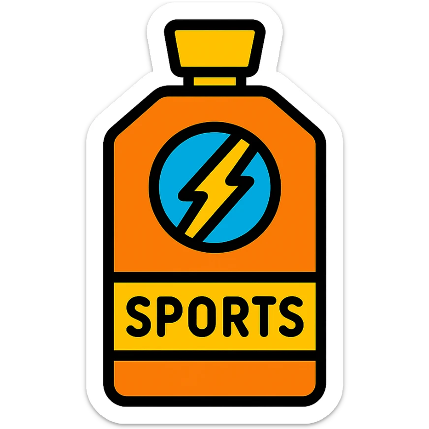 sports energy gel, minimalist icon, bold color, clean lines sticker