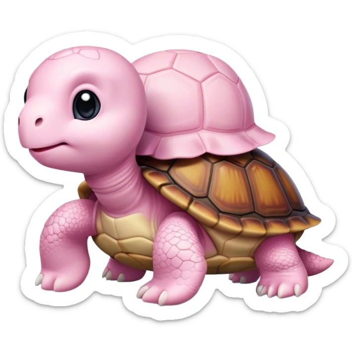 light pink turtle, cute, adorable, looks like a stuffed animal with no details in skin sticker
