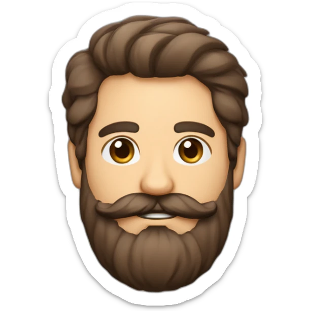 Masculino de piel morena con pelo lizo de 40 años con lente barba y bigote cuerpo en forma  sticker