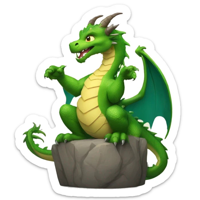 A captivating illustration of a dragon is seen giving the yes gesture with its claw. sticker