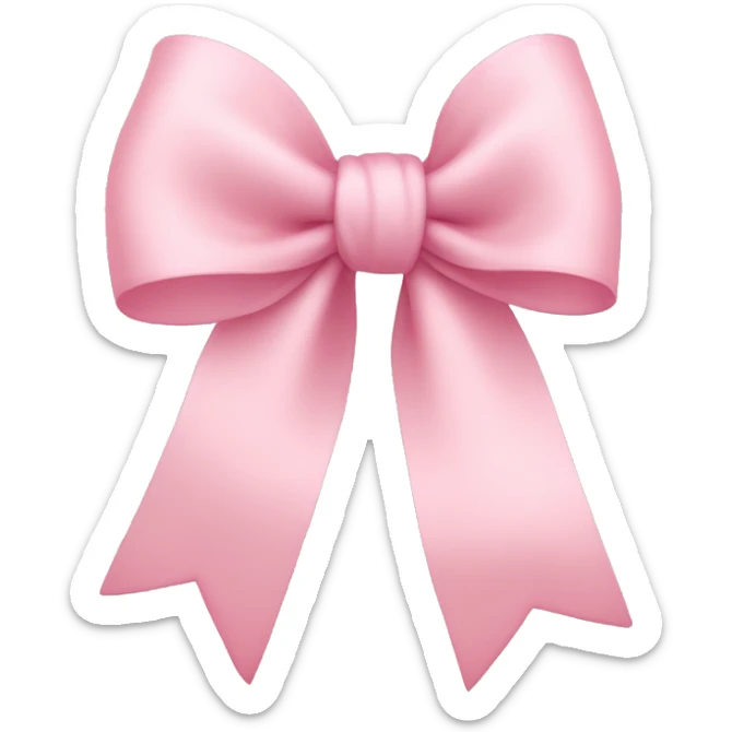 light pink bow on light pink bow sticker