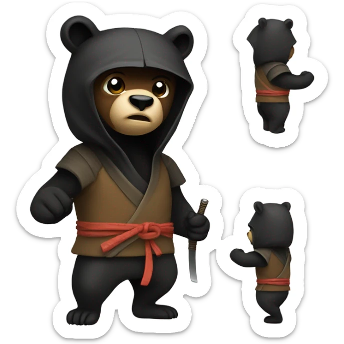 Ninja bear sticker
