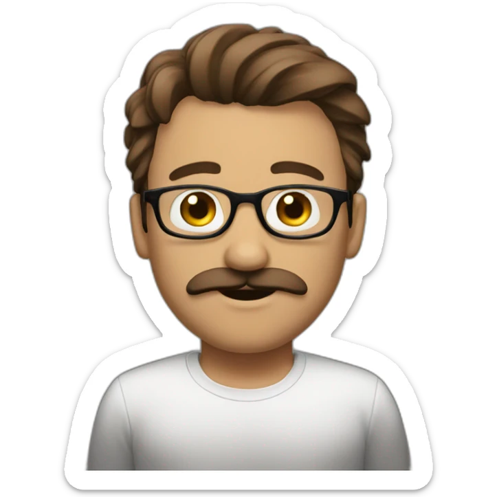 rickyedit (w/glasses and moustache and brown short hair and a big nose) sticker