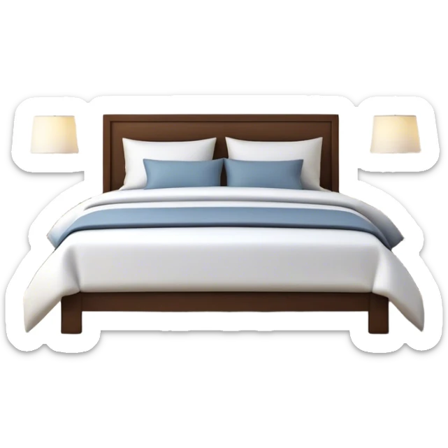 A dimly lit white bedroom. The bed is neatly made, and a glass of water sits beside a book on a cozy nightstand. Soft lighting signals a peaceful wind-down, representing the calm and control that comes from reclaiming your evenings. sticker