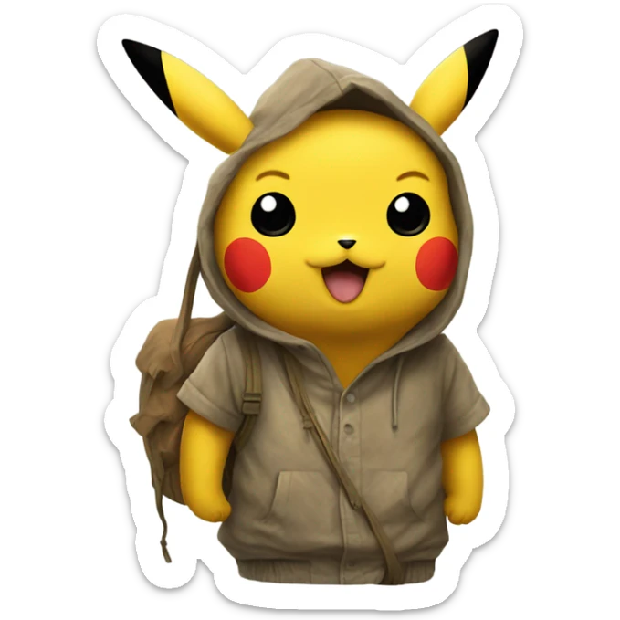 Homeless pikachu sticker