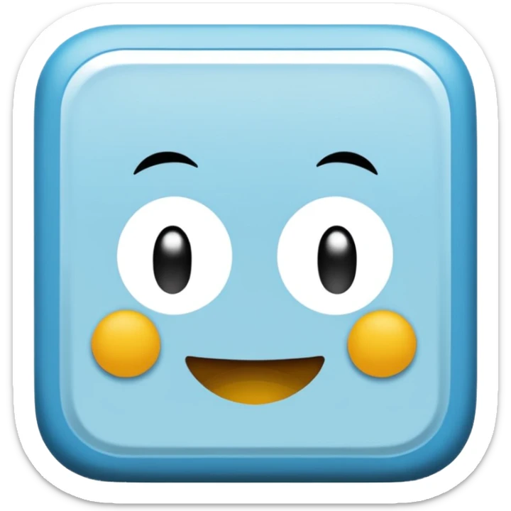 ein um 45 grad gedrehtes hell blauer qaudrat mit weißem checkhaken wie das verify badge auf roblox sticker