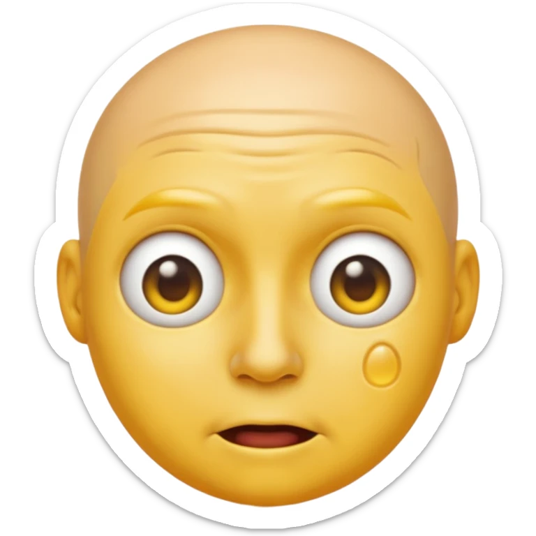 I want the emoji to be dizzy and sweaty and sweaty and transparent with yellow skin color and bald like all emoji’s  sticker