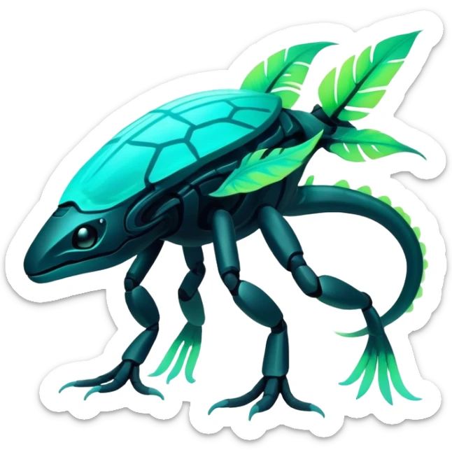 Tropical futuristic lush neon Fionbri-Vernid-creature (full body) sticker