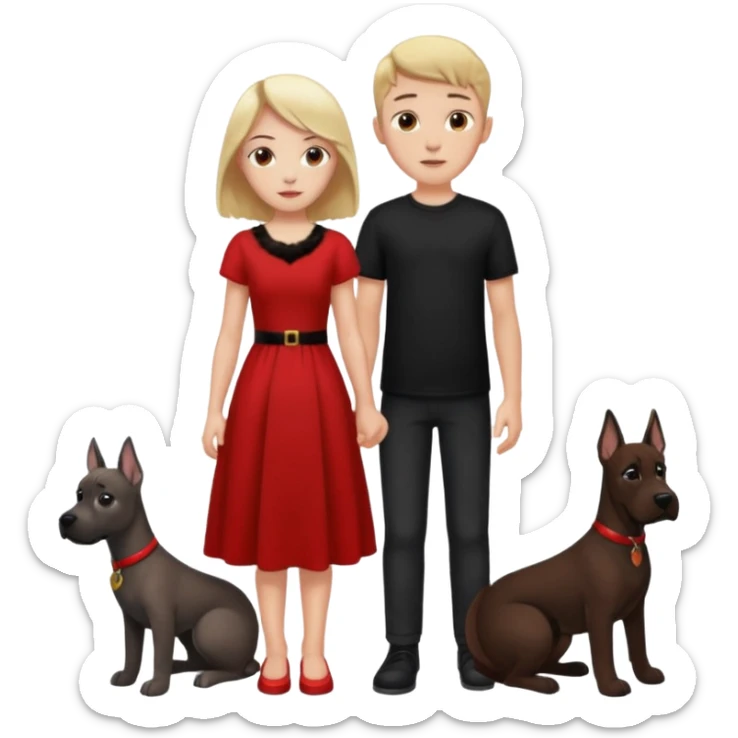 Wow good now just change the colour of dress girl red boy black dane sticker