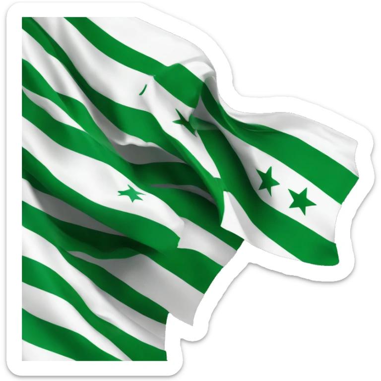 flag of free'd syria(3horizontal stripes of green white and black with 3stars horizontally aligned in the white strype) sticker