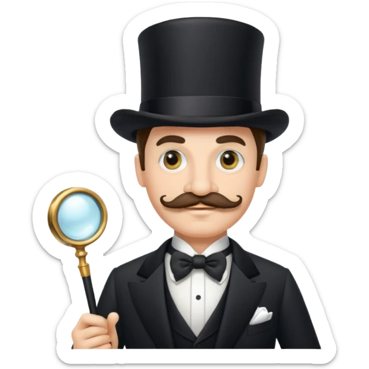 A gentleman of the high society with a moustach, a monocle, an elegant hat being super elitist sticker