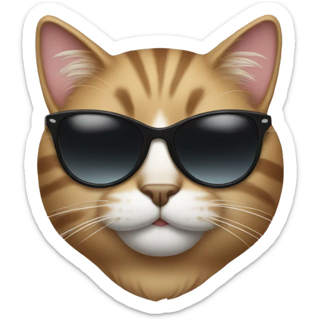 Cat with sunglasses sticker