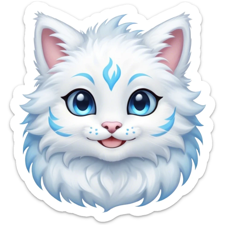 Kawaii bright fantasy ethereal anthro feline fursona animal creature sticker