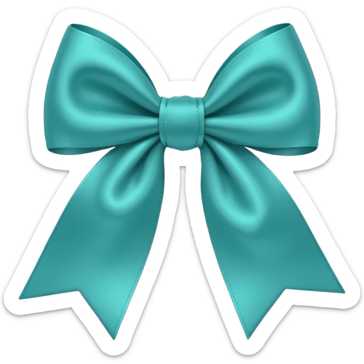 light teal bow emoji sticker
