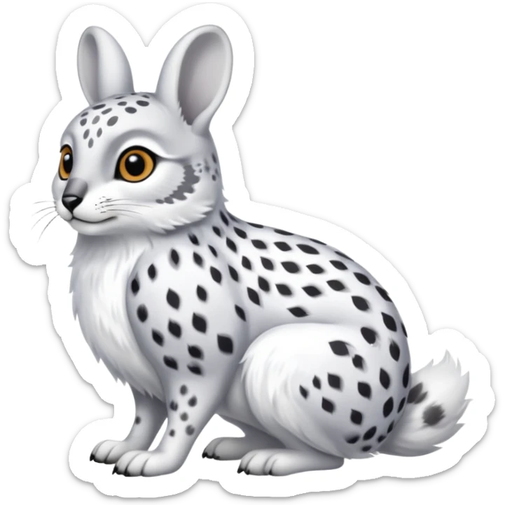 Ermine-Snowshoe-Hare-Arctic-Snow-Leopard-Fox-Snowy-Owl-fusion-hybrid sticker