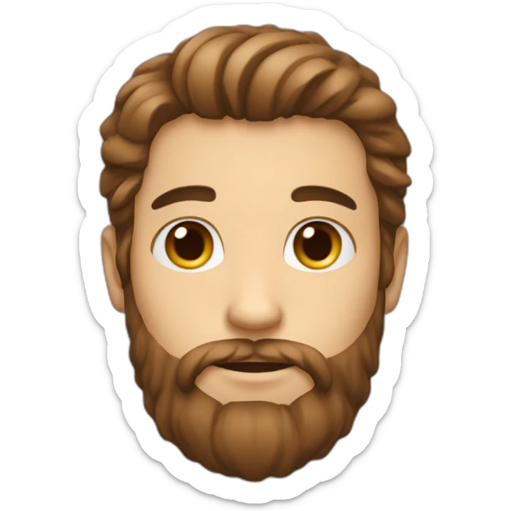 a boy with long beard, the beard are little brown color and hair also sticker