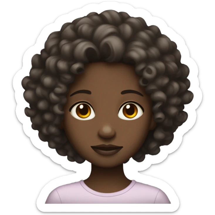 dark skin girl with curly hair and light skin with curly hair  sticker