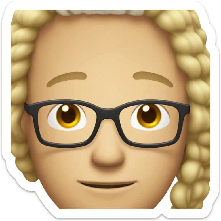 male with gay crl hair and glasss sticker