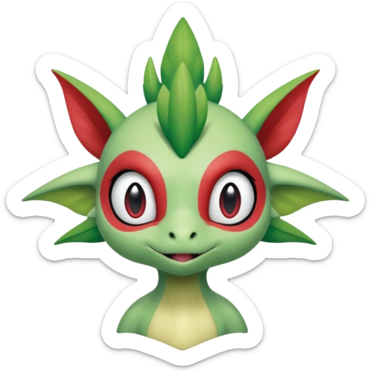 Ugly Fey Toony Axew-Celebi-Shaymin-dragon sticker