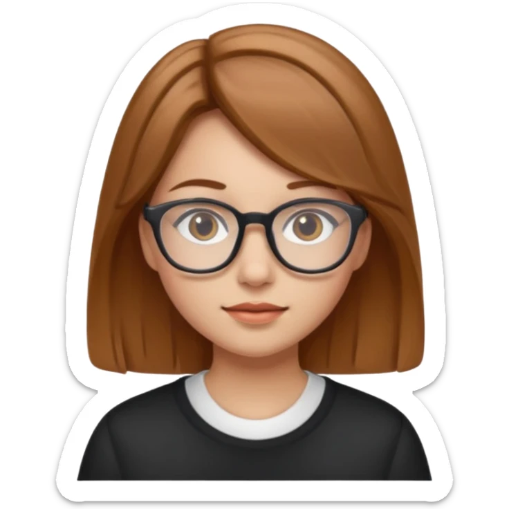 Girl with Light Brown hair and Glasses  sticker