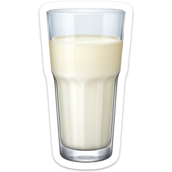 the drink is only white, The bottom and mouth of the glass are the same width and thin a toll, There is only white liquid inside,photo realistic sticker