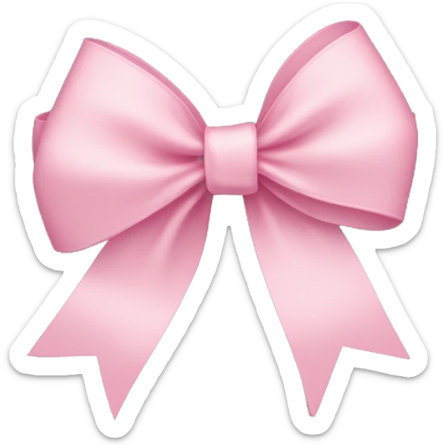 light pink ribbon bow sticker