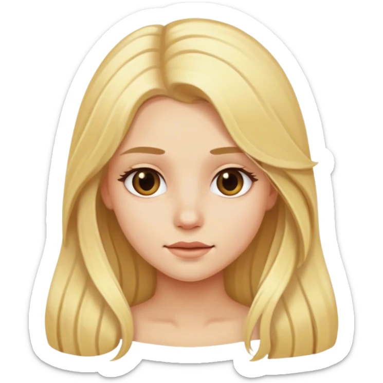 blonde girl with long hair sticker
