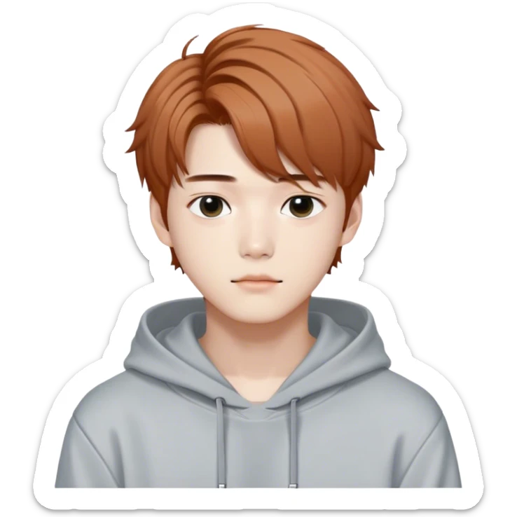 jung jaehyun from nct 127 half body wearing hoodie with two block hairstyle  sticker