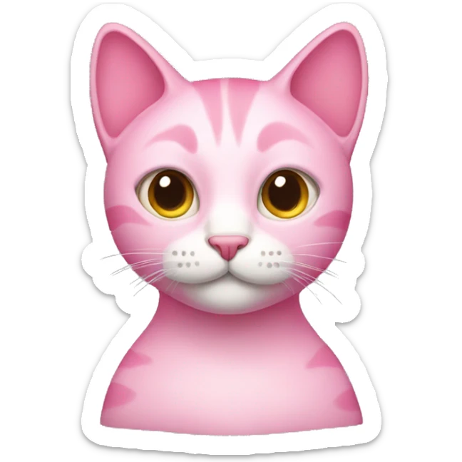 Pink cat sticker